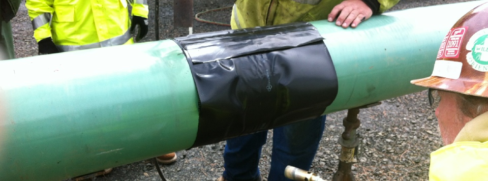 covalence wpct shrink sleeves applied to gas pipeline